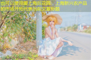 上海新兴农产品的市场开拓